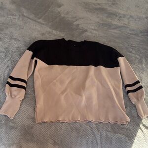 Black and Pink Colorblock Sweater